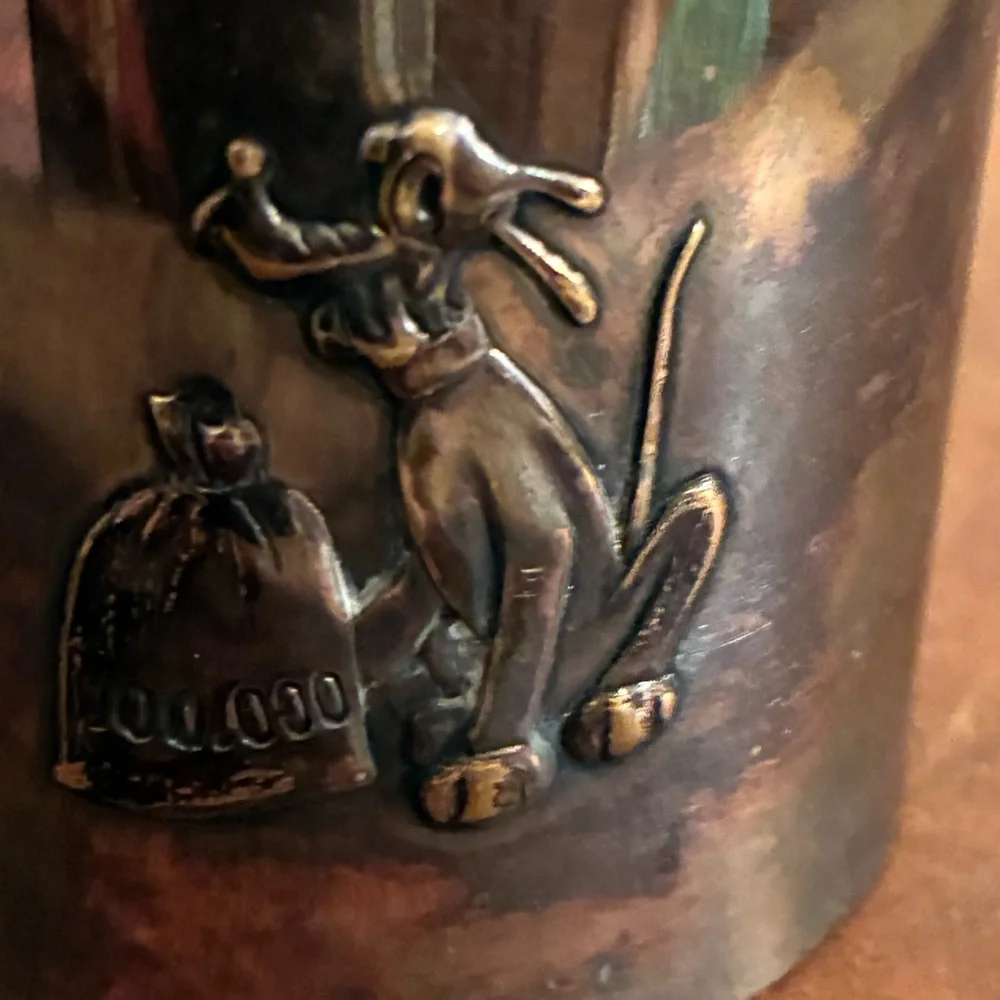 Rare Vintage Nickel Silver Pluto Coin Bank with Key, Excellent Condition